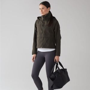 Lululemon Effortless Jacket in Dark Olive, size 4